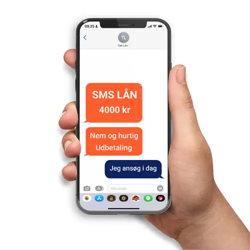 SMS lån 4000 kr.